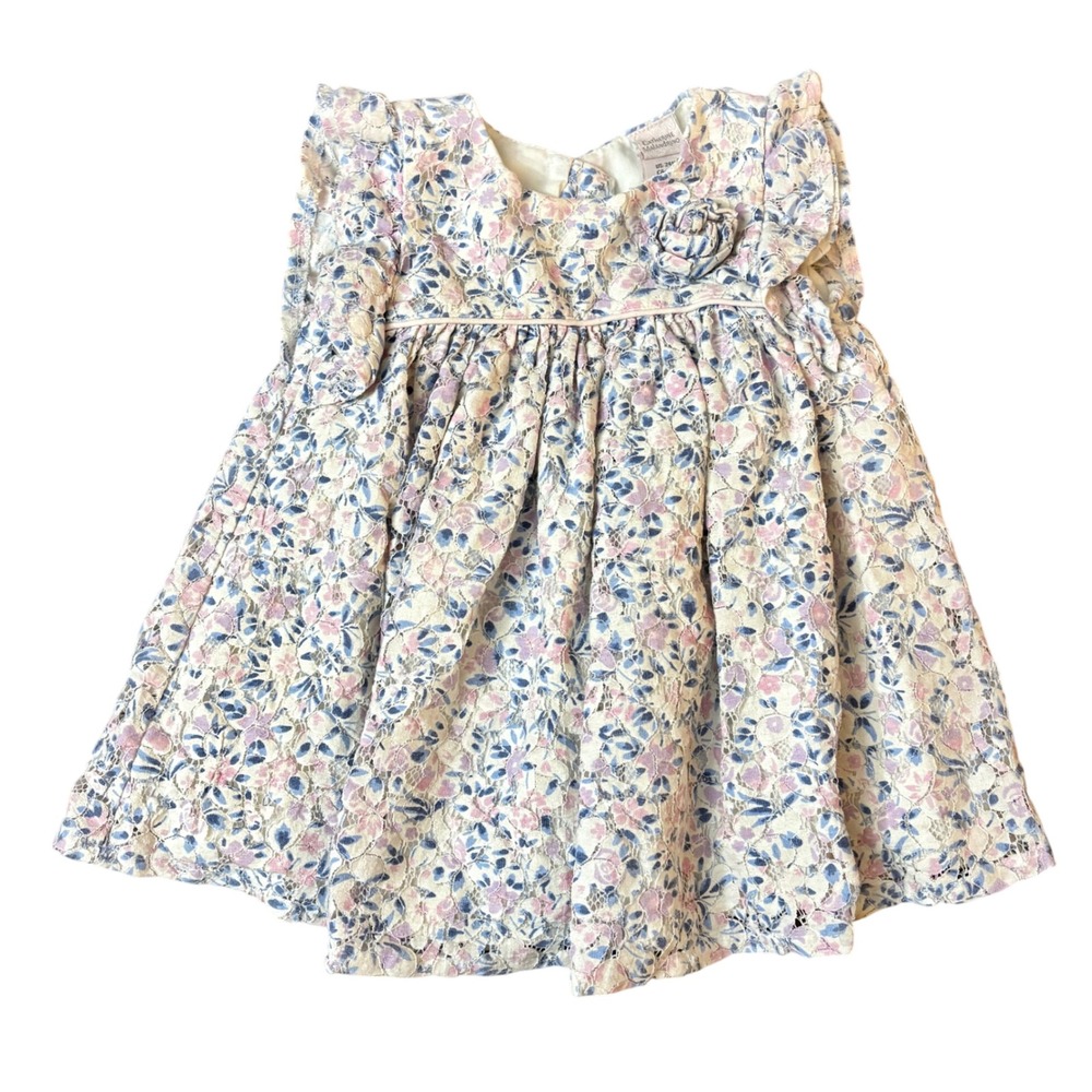 Catherine Malandrino Floral Lace Dress Ruffle Sleeve Size 24m